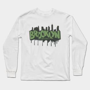 New York Brooklyn - Brooklyn Schriftzug - Brooklyn Logo mit skyline Long Sleeve T-Shirt